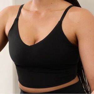 $54 Athleta L Elevation C-neck Longline Sports Bra Tank Super Soft Plunge Logo